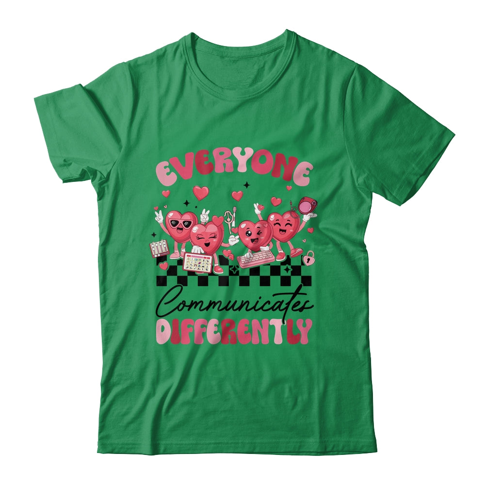 Everyone Communicates Differently Valentine's SPED Teachers Shirt & Sweatshirt | teecentury