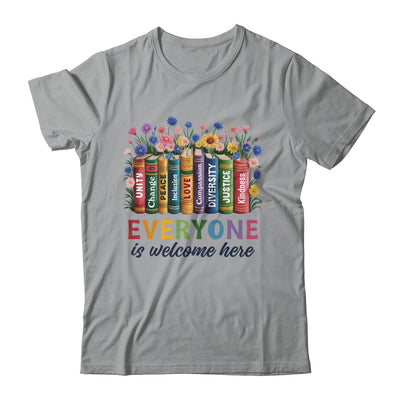 Everyone Is Welcome Here Floral Book LGBT Pride Equality Shirt & Tank Top | teecentury