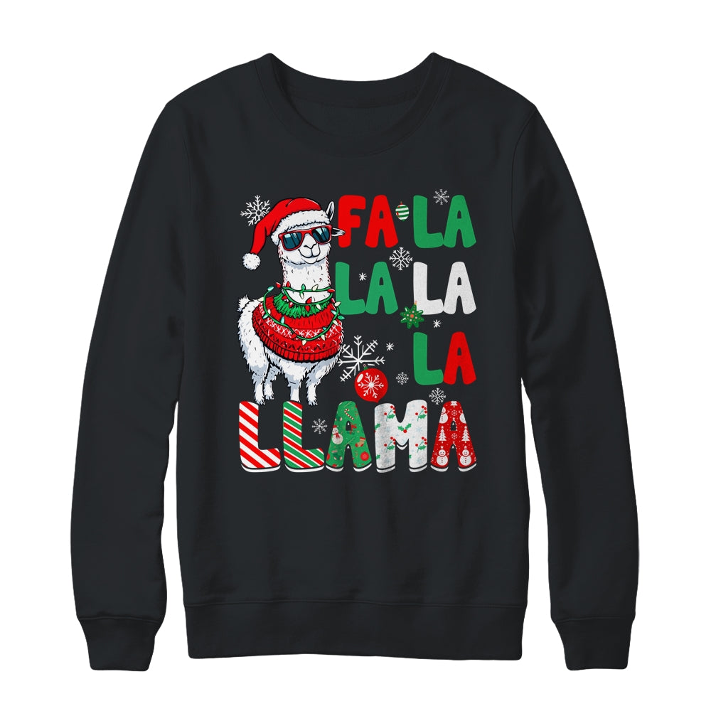Fa La La Llama Funny Llama Christmas Animal Lover Men Women Shirt & Sweatshirt | teecentury