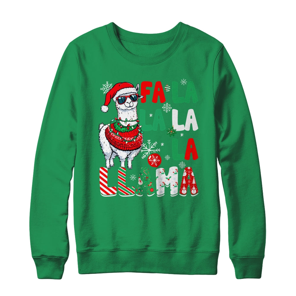 Fa La La Llama Funny Llama Christmas Animal Lover Men Women Shirt & Sweatshirt | teecentury