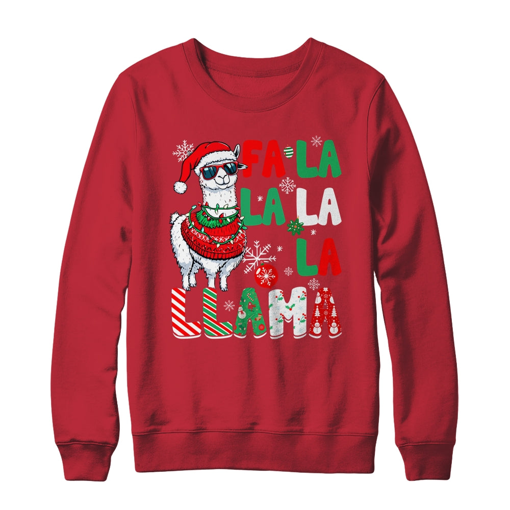Fa La La Llama Funny Llama Christmas Animal Lover Men Women Shirt & Sweatshirt | teecentury