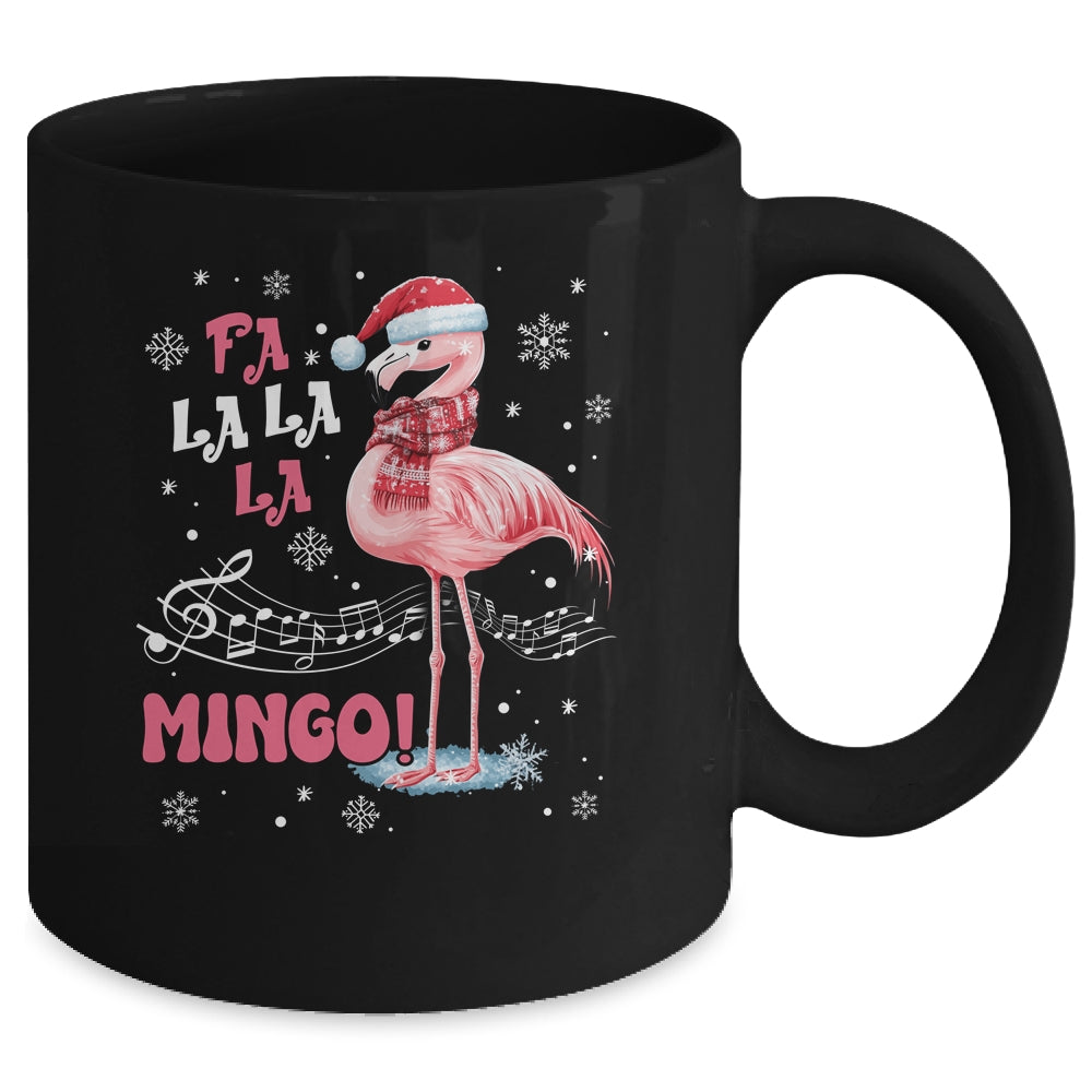 Fa La La Mingo Flamingo Candy Cane Christmas Girls Women Mug | teecentury