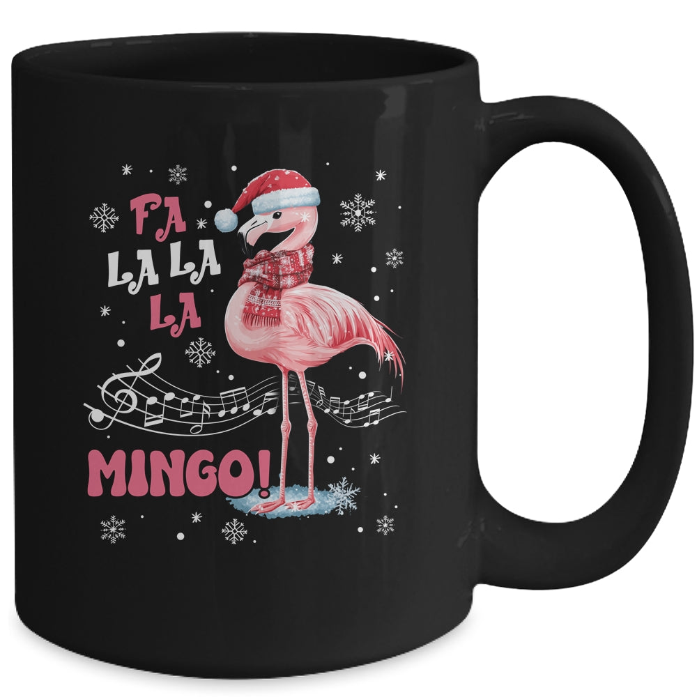 Fa La La Mingo Flamingo Candy Cane Christmas Girls Women Mug | teecentury
