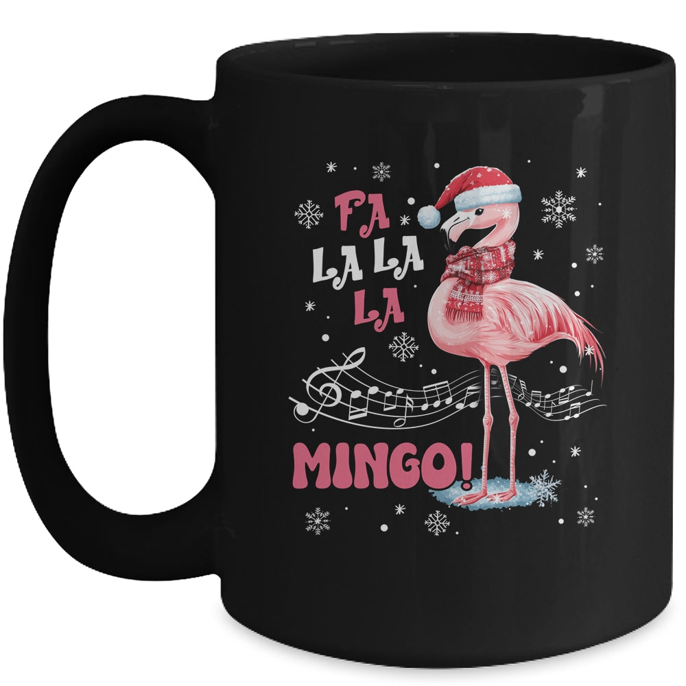 Fa La La Mingo Flamingo Candy Cane Christmas Girls Women Mug | teecentury