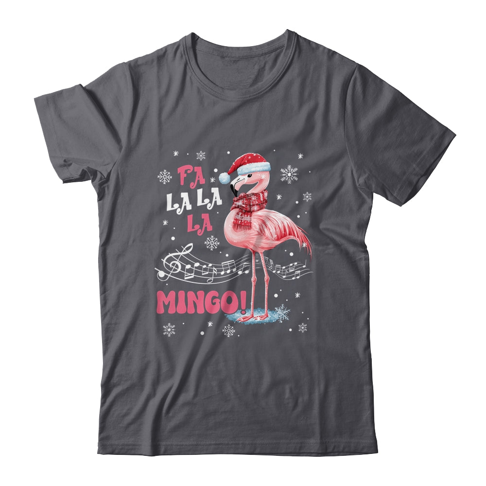 Fa La La Mingo Flamingo Candy Cane Christmas Girls Women Shirt & Sweatshirt | teecentury