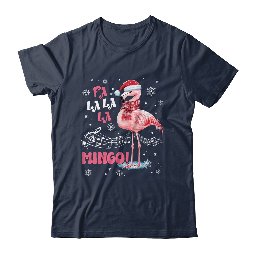 Fa La La Mingo Flamingo Candy Cane Christmas Girls Women Shirt & Sweatshirt | teecentury