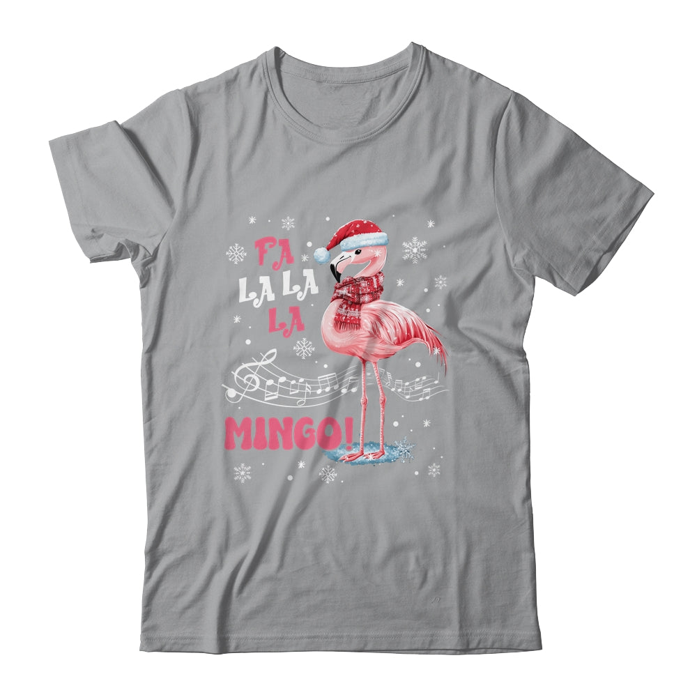 Fa La La Mingo Flamingo Candy Cane Christmas Girls Women Shirt & Sweatshirt | teecentury