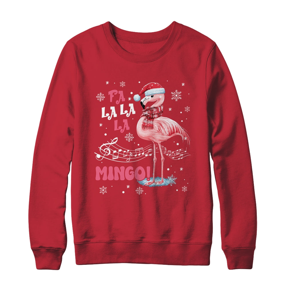 Fa La La Mingo Flamingo Candy Cane Christmas Girls Women Shirt & Sweatshirt | teecentury