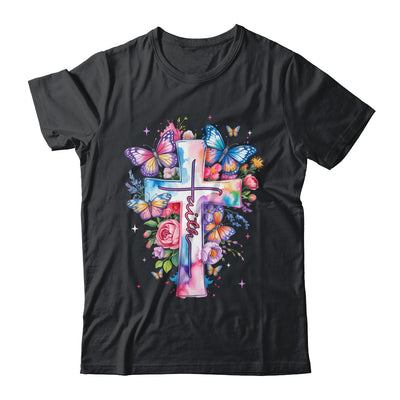 Faith Cross Floral Butterflies Christ Flowers Religious Shirt & Hoodie | teecentury