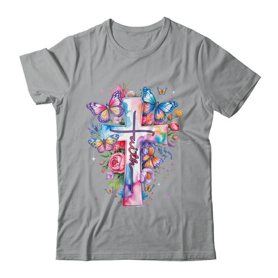 Faith Cross Floral Butterflies Christ Flowers Religious Shirt & Hoodie | teecentury