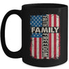 Faith Family Freedom Patriotic Christian Vintage USA Flag Mug | teecentury