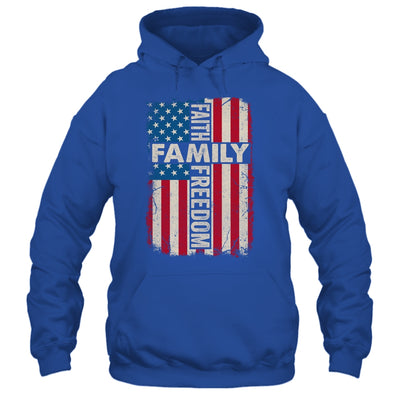 Faith Family Freedom Patriotic Christian Vintage USA Flag Shirt & Hoodie | teecentury