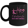 Faith Hope Love Breast Cancer Awareness Ribbon Heartbeat Mug | teecentury