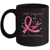 Faith Hope Love Dragonfly Pink Ribbon Breast Cancer Mug | teecentury