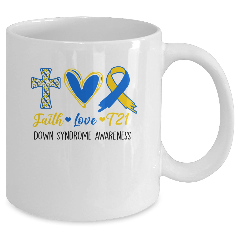 Faith Love Down Syndrome Awareness Christian Men Women Kids Mug | teecentury