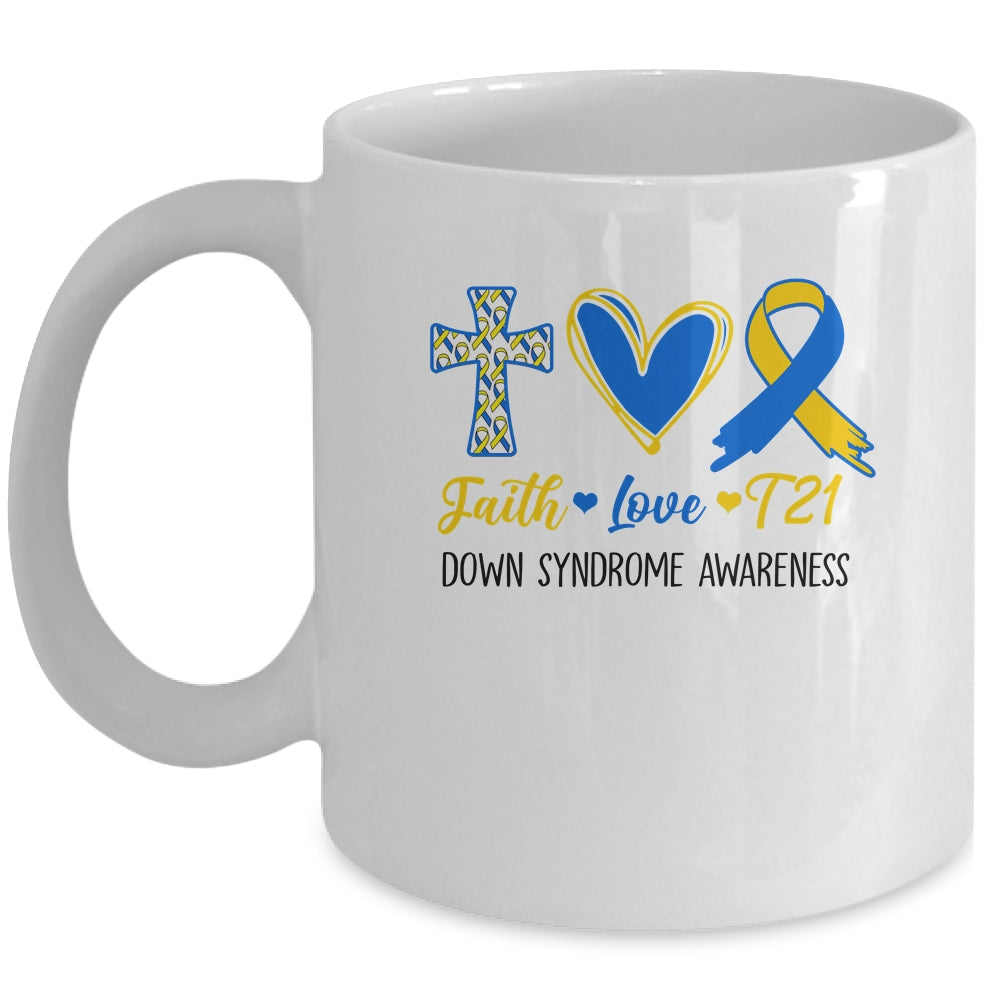 Faith Love Down Syndrome Awareness Christian Men Women Kids Mug | teecentury
