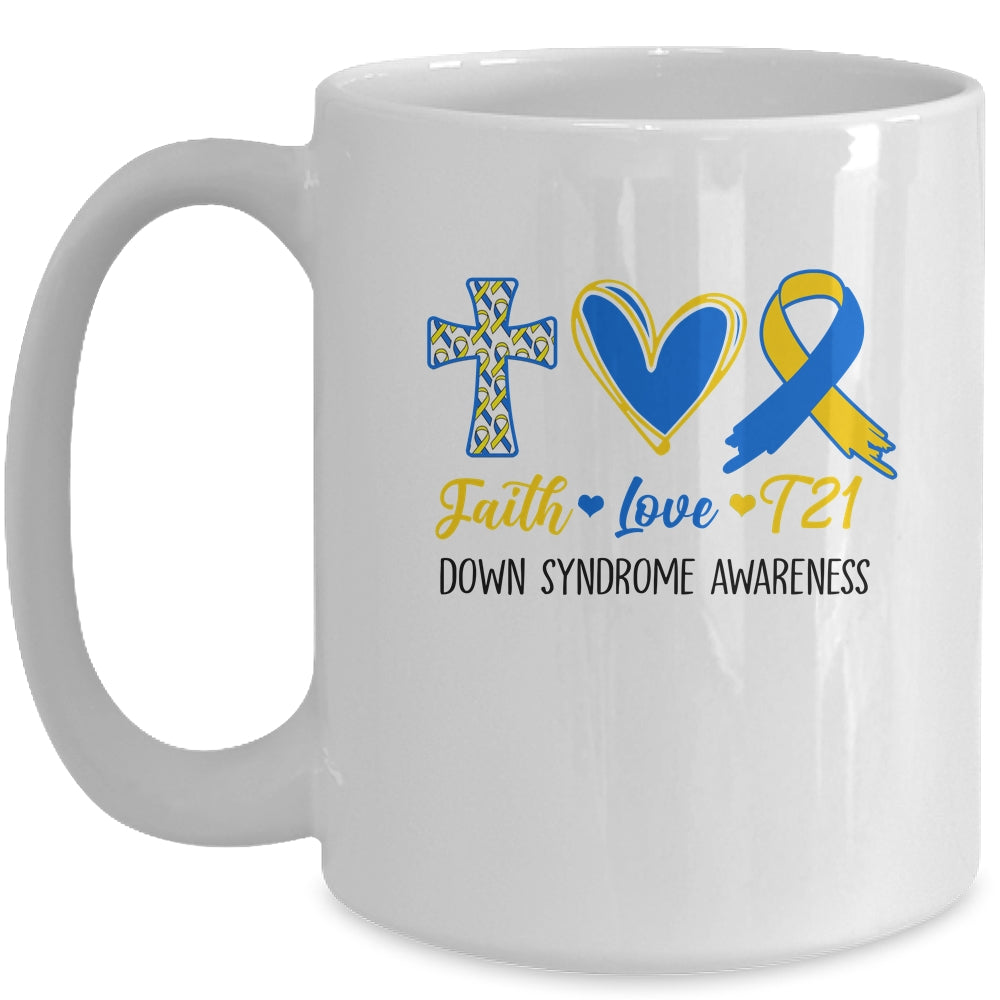 Faith Love Down Syndrome Awareness Christian Men Women Kids Mug | teecentury