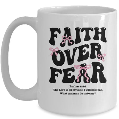 Faith Over Fear Christian Coquette Bow Women Bible Religious Mug | teecentury