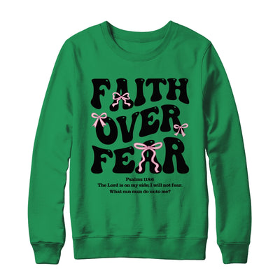 Faith Over Fear Christian Coquette Bow Women Bible Religious Shirt & Sweatshirt | teecentury