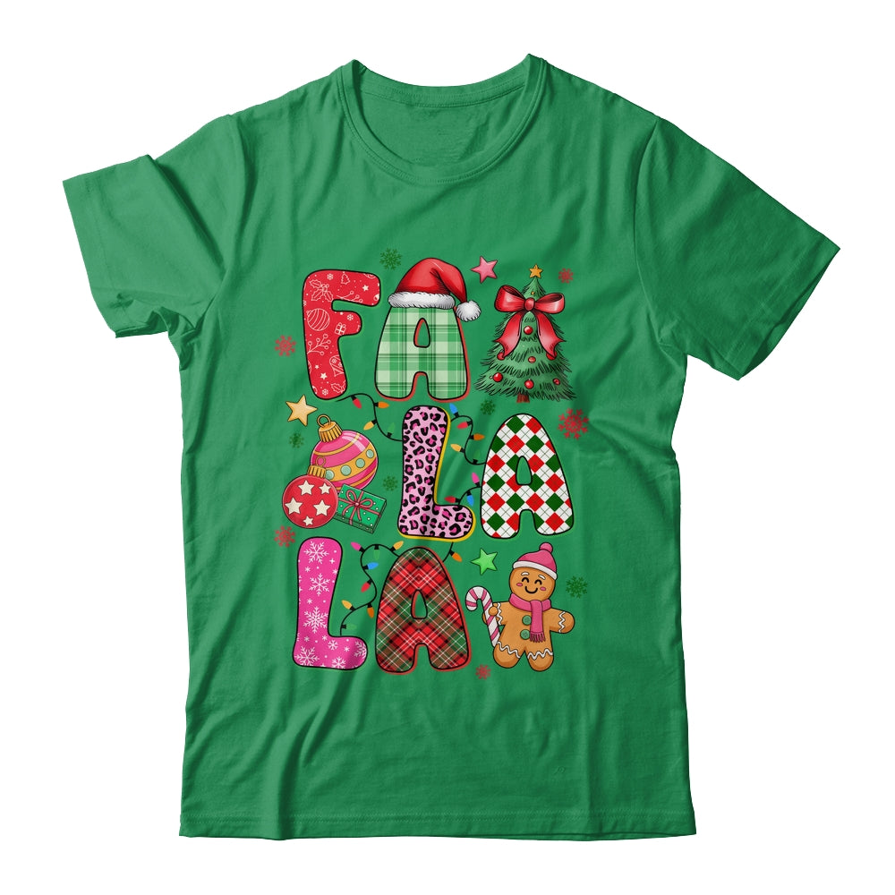 Falala Colorful Preppy Christmas Tree Gingerbread Checkered Shirt & Sweatshirt | teecentury