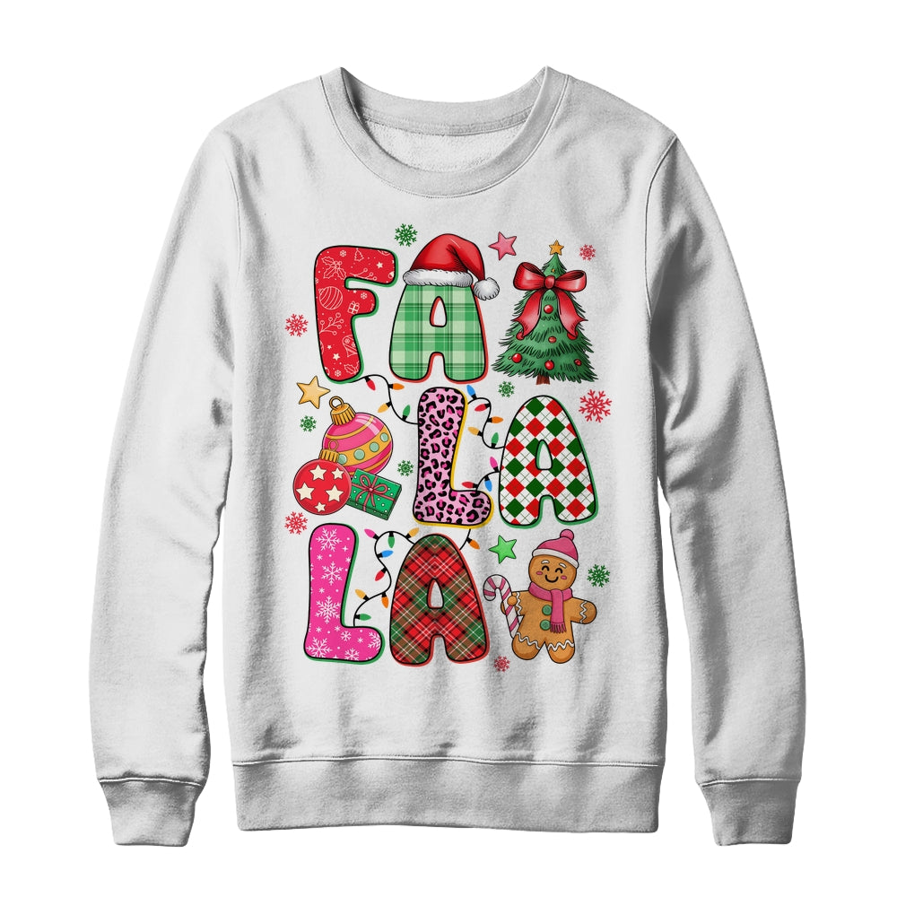 Falala Colorful Preppy Christmas Tree Gingerbread Checkered Shirt & Sweatshirt | teecentury