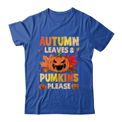 Fall Autumn Leaves And Pumpkin Please Men Women Halloween Shirt & Tank Top | teecentury