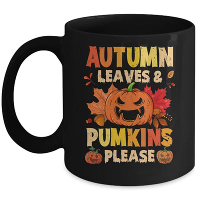 Fall Autumn Leaves And Pumpkin Please Men Women Halloween Mug | teecentury