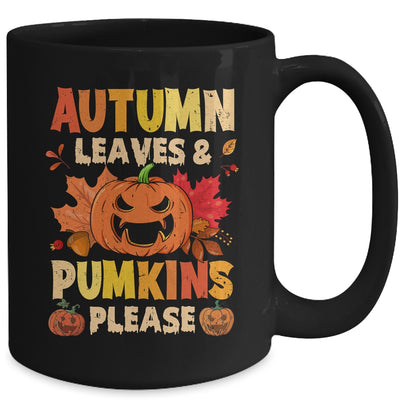 Fall Autumn Leaves And Pumpkin Please Men Women Halloween Mug | teecentury