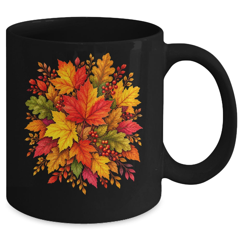 Fall Autumn Leaves Maple Oak Seasonal Harvest Women Mug | teecentury