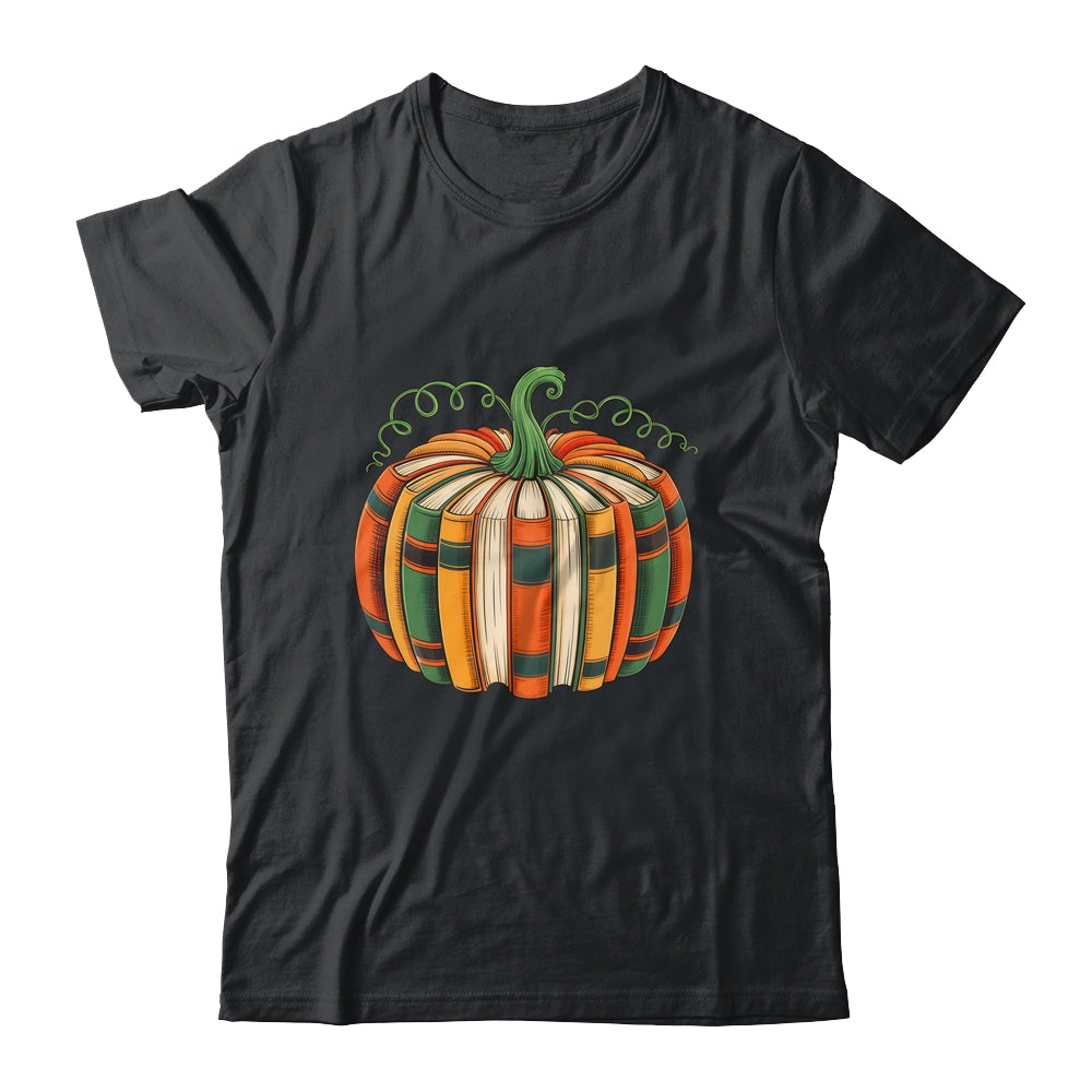 Fall Book Pumpkin Retro Reading Book Halloween Teacher Shirt & Hoodie | teecentury