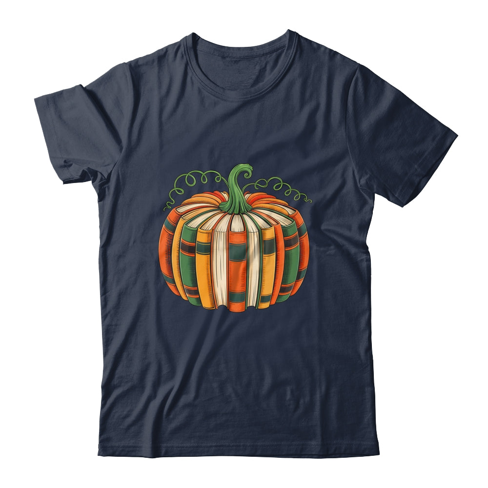 Fall Book Pumpkin Retro Reading Book Halloween Teacher Shirt & Hoodie | teecentury