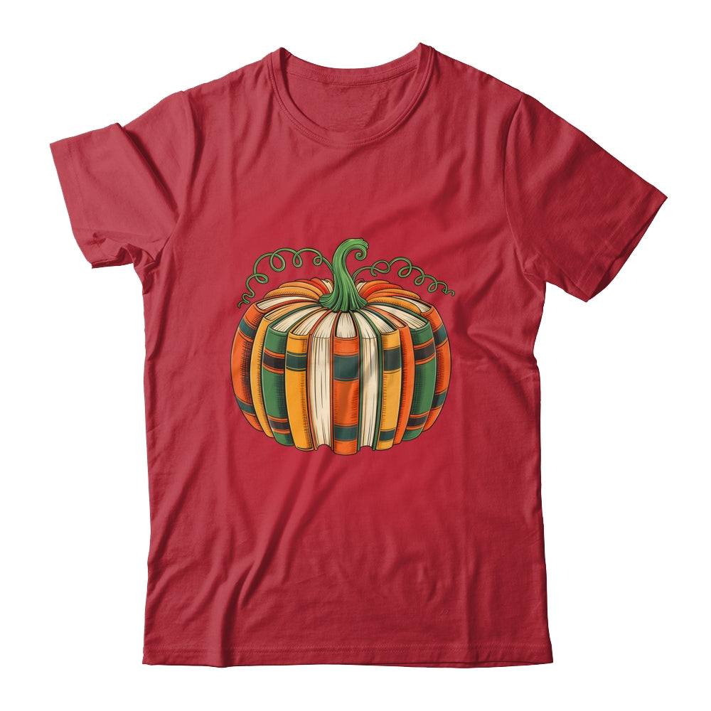 Fall Book Pumpkin Retro Reading Book Halloween Teacher Shirt & Hoodie | teecentury