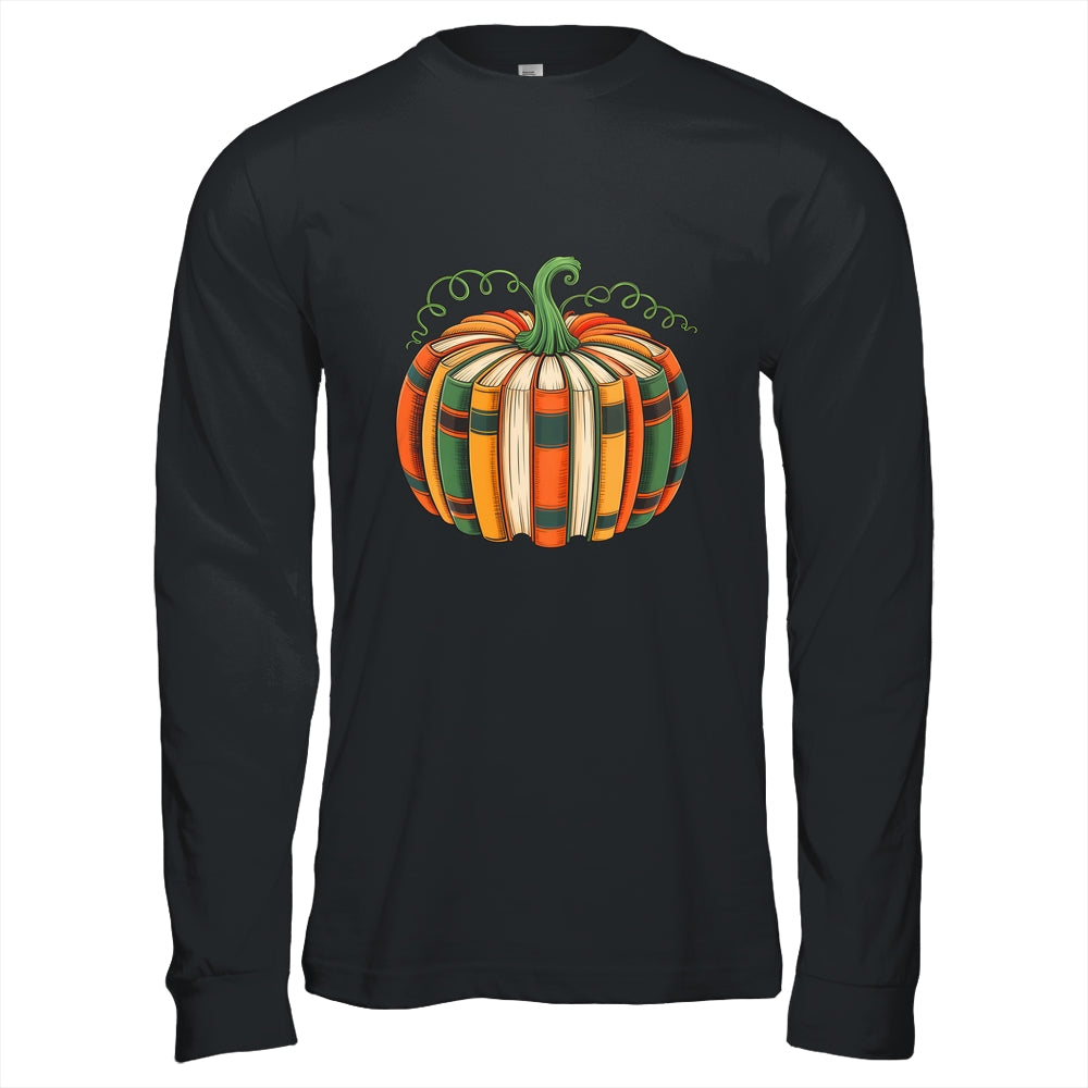Fall Book Pumpkin Retro Reading Book Halloween Teacher Shirt & Hoodie | teecentury