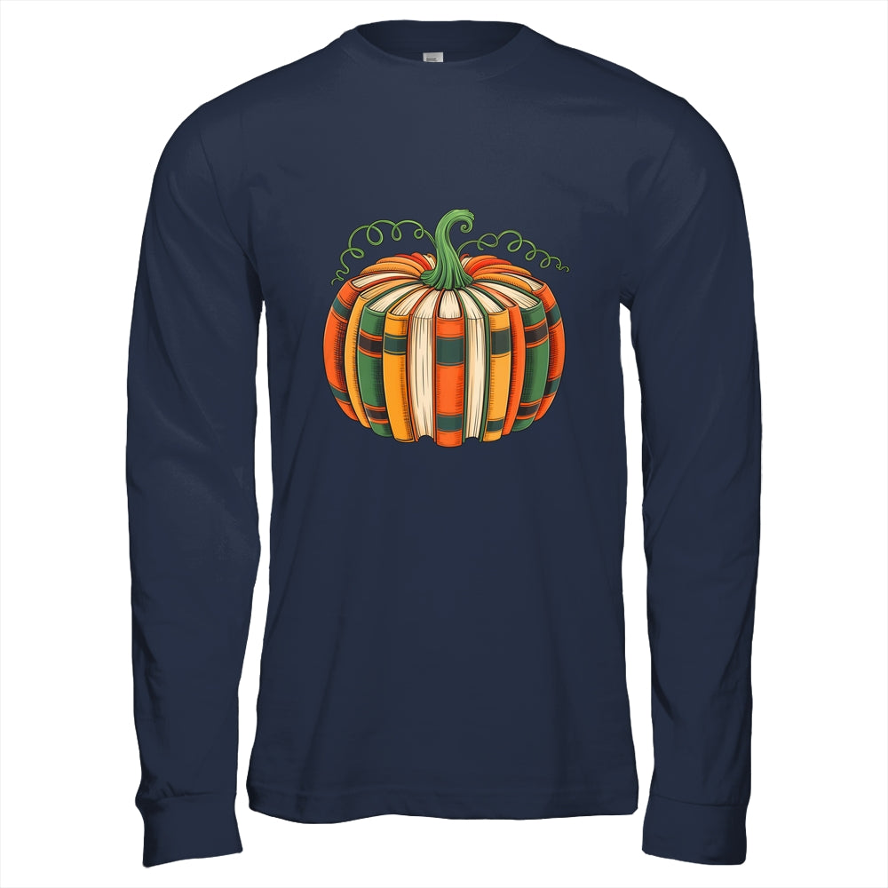 Fall Book Pumpkin Retro Reading Book Halloween Teacher Shirt & Hoodie | teecentury