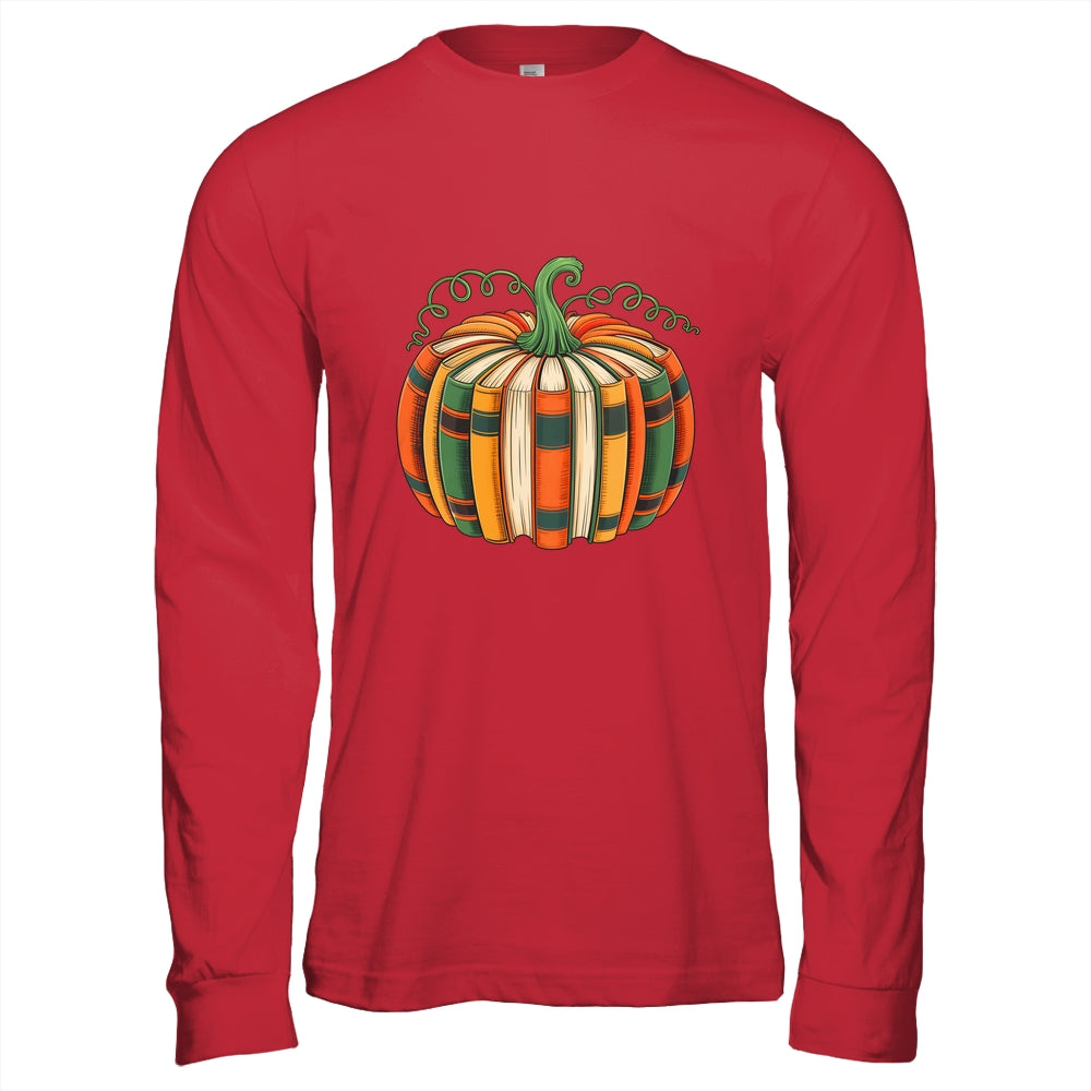 Fall Book Pumpkin Retro Reading Book Halloween Teacher Shirt & Hoodie | teecentury