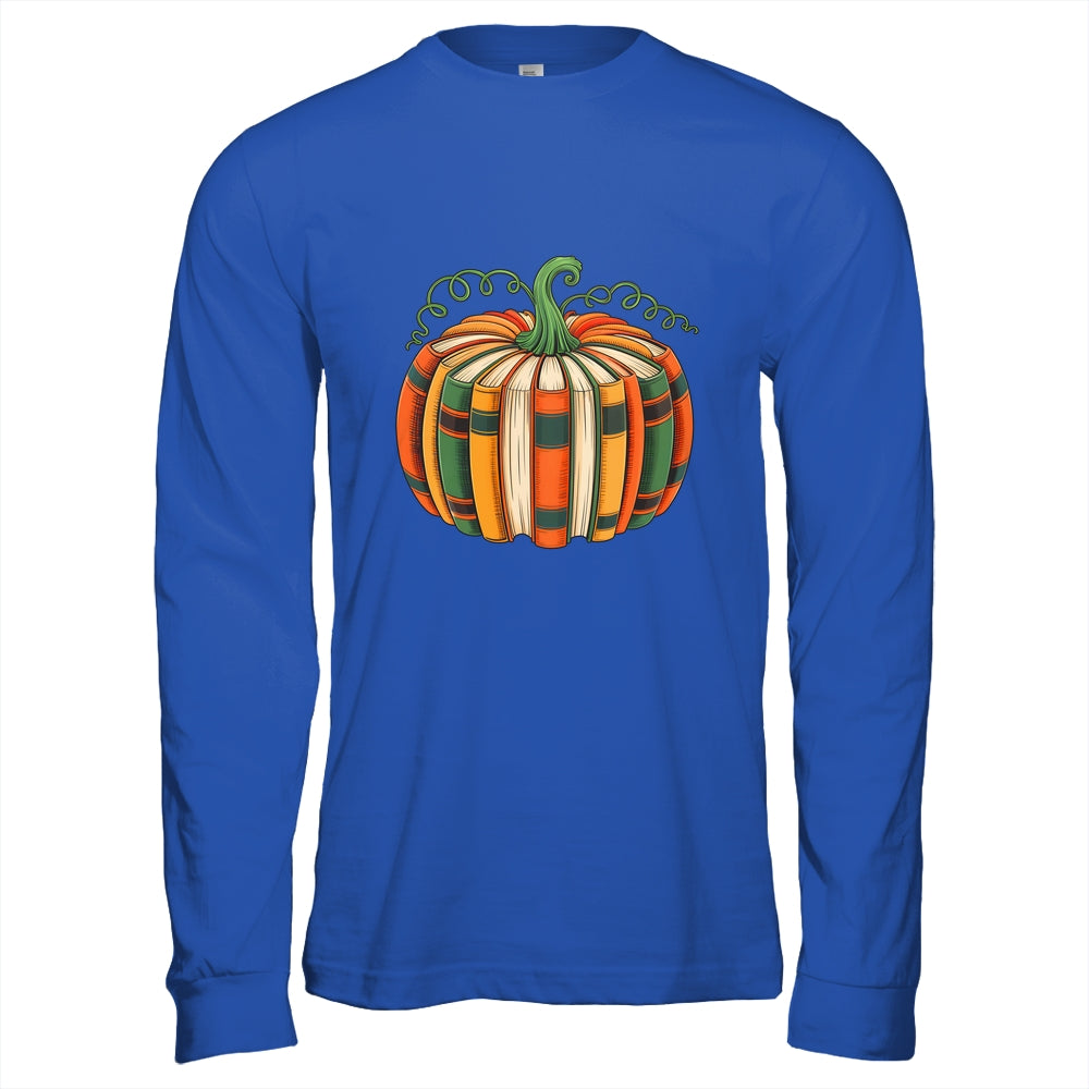 Fall Book Pumpkin Retro Reading Book Halloween Teacher Shirt & Hoodie | teecentury