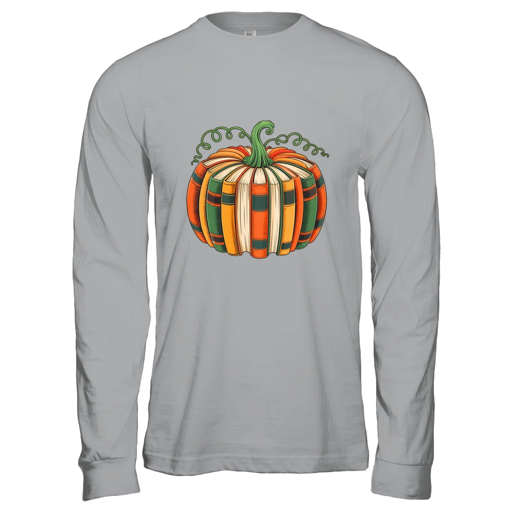 Fall Book Pumpkin Retro Reading Book Halloween Teacher Shirt & Hoodie | teecentury