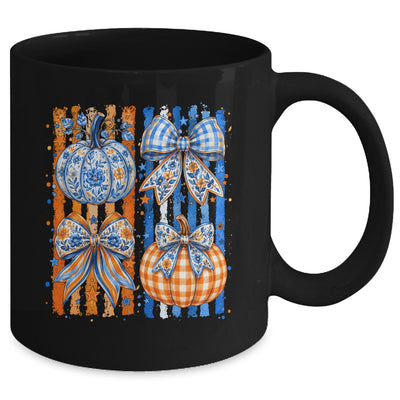 Fall Bow Pumpkin Striped Preppy Floral Fall Autumn Women Mug | teecentury