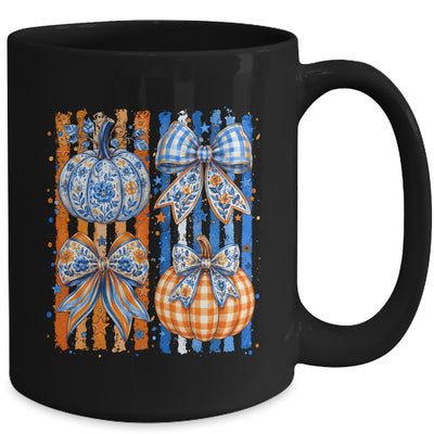 Fall Bow Pumpkin Striped Preppy Floral Fall Autumn Women Mug | teecentury