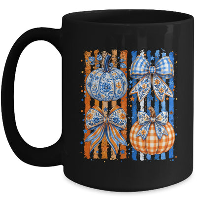 Fall Bow Pumpkin Striped Preppy Floral Fall Autumn Women Mug | teecentury