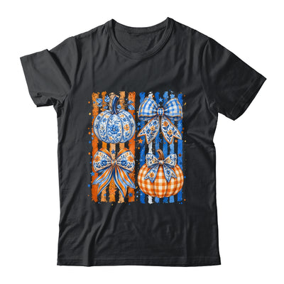 Fall Bow Pumpkin Striped Preppy Floral Fall Autumn Women Shirt & Sweatshirt | teecentury