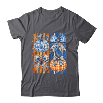 Fall Bow Pumpkin Striped Preppy Floral Fall Autumn Women Shirt & Sweatshirt | teecentury