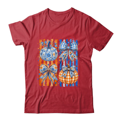 Fall Bow Pumpkin Striped Preppy Floral Fall Autumn Women Shirt & Sweatshirt | teecentury