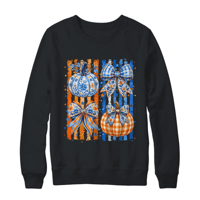 Fall Bow Pumpkin Striped Preppy Floral Fall Autumn Women Shirt & Sweatshirt | teecentury