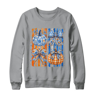 Fall Bow Pumpkin Striped Preppy Floral Fall Autumn Women Shirt & Sweatshirt | teecentury