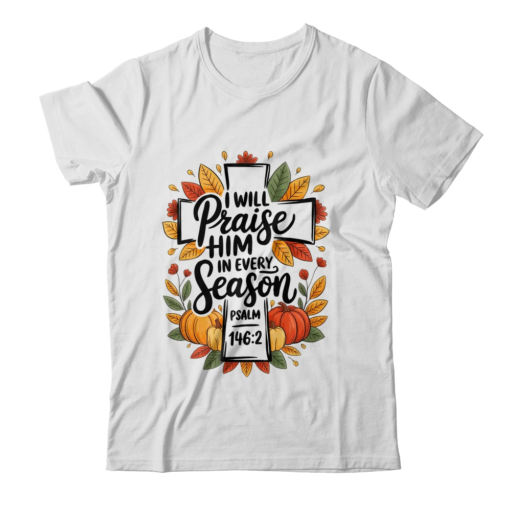 Fall Christian Cross Floral Autumn Pumpkin Bible Verse Faith Shirt & Sweatshirt | teecentury