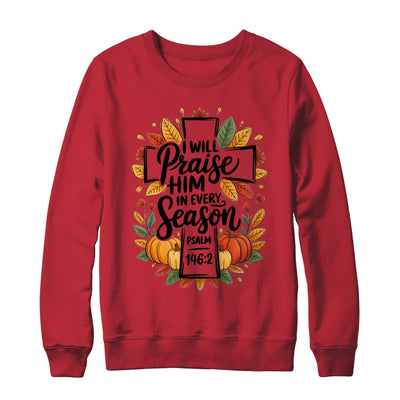 Fall Christian Cross Floral Autumn Pumpkin Bible Verse Faith Shirt & Sweatshirt | teecentury
