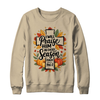 Fall Christian Cross Floral Autumn Pumpkin Bible Verse Faith Shirt & Sweatshirt | teecentury
