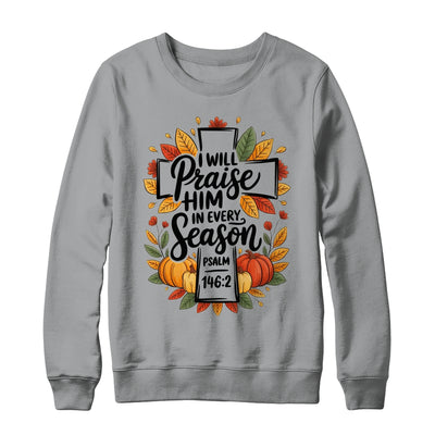 Fall Christian Cross Floral Autumn Pumpkin Bible Verse Faith Shirt & Sweatshirt | teecentury