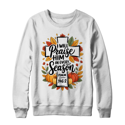 Fall Christian Cross Floral Autumn Pumpkin Bible Verse Faith Shirt & Sweatshirt | teecentury